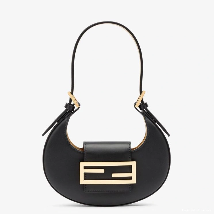 Cheap HOT Cookie Mini Bag Hobo Calf Black In Fendi Leather 0825